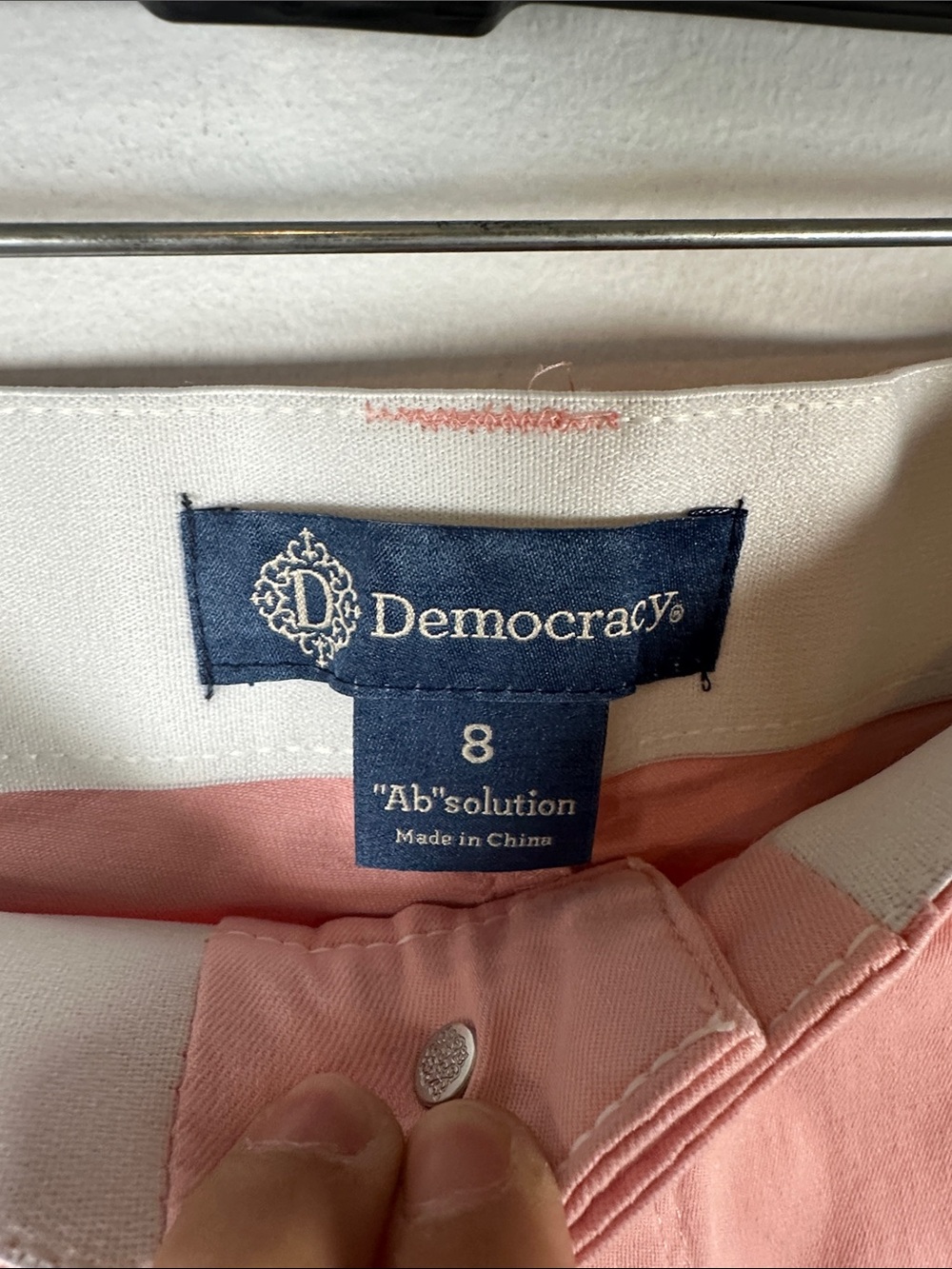 Democracy Pink "Ab"solution Denim Shorts Slimming Stretch Jorts Women's 8 - Picture 7 of 12
